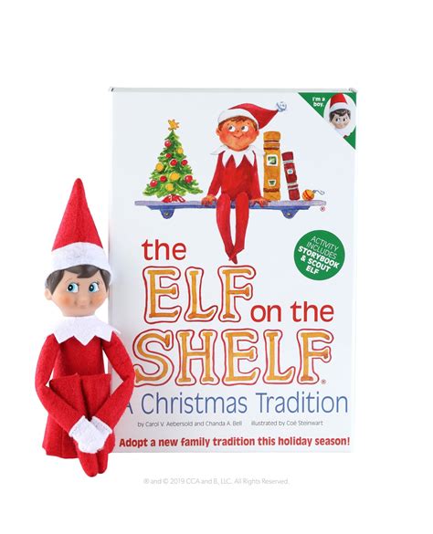 elf on the shelf book cover|elf on the shelf boy light skin blue eyes.